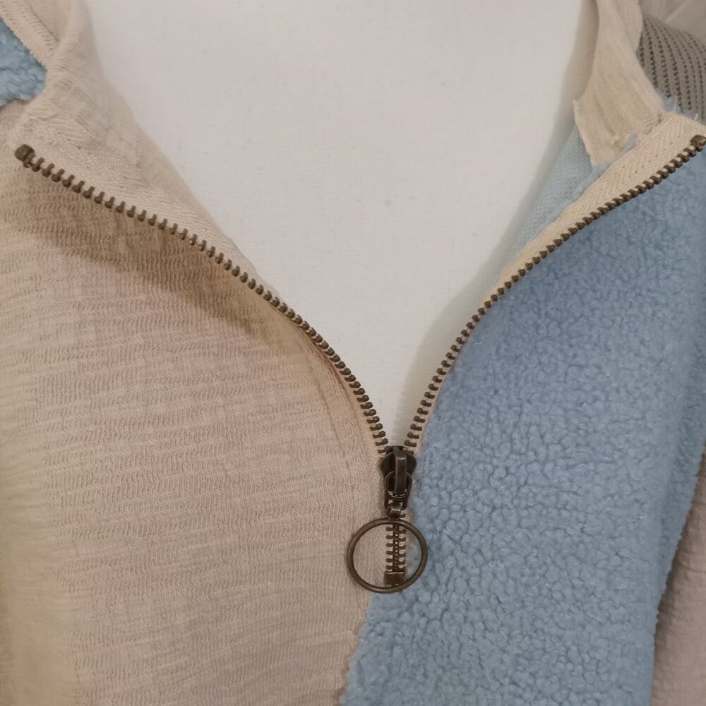 Pol-Blue Multi Color Oversized Patchwork Raw Edge… - image 5